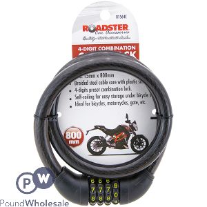 Roadster 4-Digit Combination Bicycle Lock 1.5 X 80cm