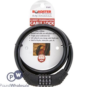 Roadster 4-Digit Combination Bicycle Lock 65cm