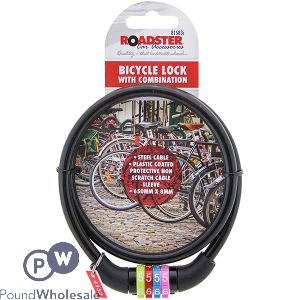Roadster 4-Digit Coloured Combination Bicycle Lock 65cm