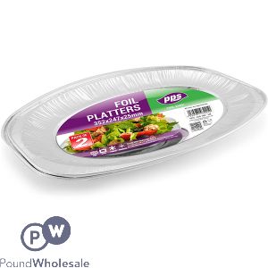 Foil Platters 35.2cm X 24.7cm x 2.5cm 2 Pack