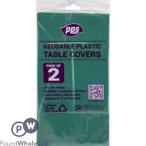 Green Plastic Party Table Covers 54&quot; X 54&quot; 2 Pack