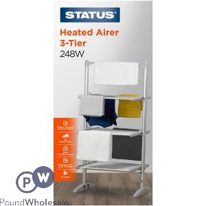 Status 248w 3-tier Foldable Heated Clothes Airer 62cm X 58cm X 103cm