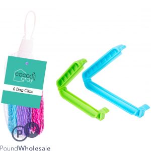 Coco & Gray PP Bag Clips 6 Pack Assorted Colours