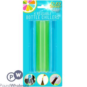 Bello Assorted Colour Reusable Bottle Chillers 4 Pack