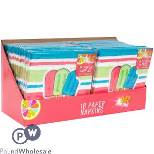 Bello Stripe Lolly Paper Napkins 18 Pack Cdu
