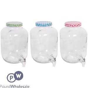 Bello Glass Drinks Dispenser 5l Assorted Colours