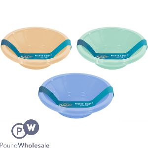 Bello Plastic Summer Picnic Bowls 18cm 4 Pack Assorted Colours