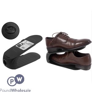 D-Clutter Black Shoe Storage Stacking Shelf 10.5cm X 26cm X 15cm