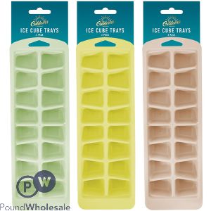 Bello Assorted Colour PP 16-Segment Ice Cube Trays 3 Pack