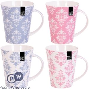 Mad About Mugs New Bone China Damask Mug 12oz Assorted