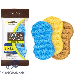 Aqua Cellulose Massage Sponge Assorted Colours