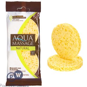 Aqua Cellulose Facial Cleansing Sponge 2pc