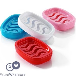 Grid Soap Dish Assorted Colours 12pc