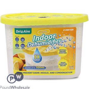 Dekton Dri Aire Lemon Scent Indoor Dehumidifier 500ml