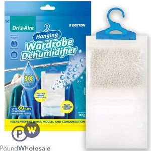 Dekton Dri Aire Hanging Wardrobe Dehumidifier 180g