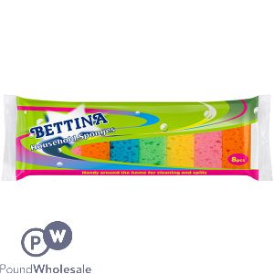 Bettina Assorted Colour Household Sponges 8pc