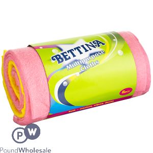 Bettina Assorted Colour Multi Purpose Cloths 8 Pack