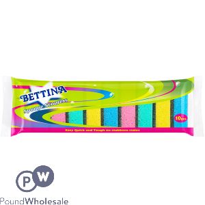 Bettina Assorted Colour Sponge Scourers 10 Pack