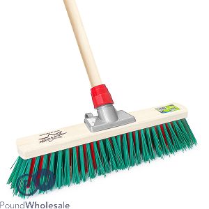 Wooden Outdoor Broom With Stick 15"