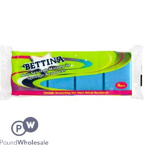 Bettina Non-Scratch Handgrip Sponge Scourers 8pc