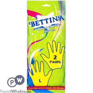 Bettina Latex Household Gloves Large 2 Pairs