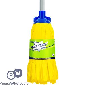 Bettina Yellow Microfibre Mop With Silver Handle 110cm