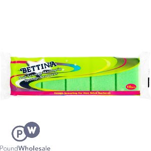 Bettina Handgrip-Shaped Sponge Scourers 10 Pack