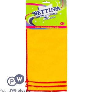 Bettina Microfibre Yellow Dusters 3 Pack