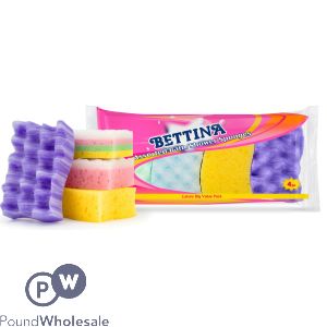Bettina Assorted Bath & Shower Sponges 4 Pack