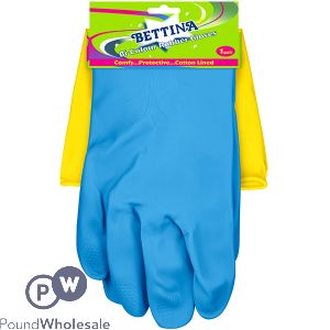 Bettina Bi-Colour Natural Latex Rubber Gloves
