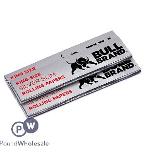 Bull Brand King Size Silver Slim Rolling Papers 3 Pack