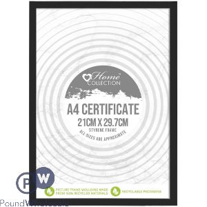 Home Collection A4 Black London Certificate Frame 21cm X 29.7cm