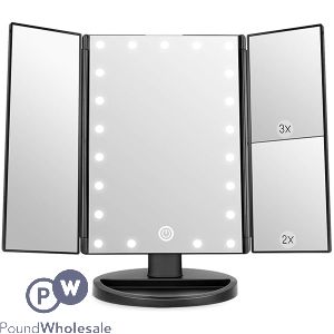 Beautyworks Black Led Backlit Makeup Vanity Mirror