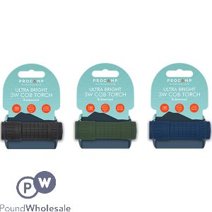 Procamp 3W COB Ultra Bright Torch Assorted Colours