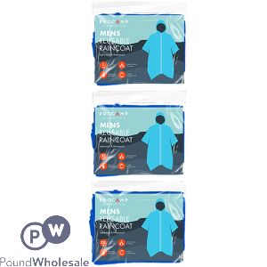 Procamp Men's Reusable Waterproof Raincoat Assorted Sizes