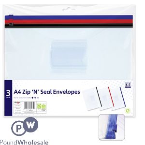 A4 Zip 'N' Seal Envelopes 3-Pack
