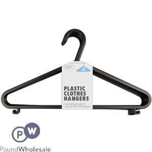 Habit Black Plastic Clothes Hangers 15 Pack