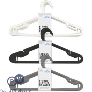 Habit Strong Plastic Clothes Hangers 10 Pack Assorted Colours