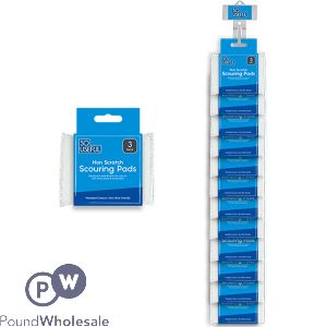 So Useful Pearl Non-scratch Scouring Pads 3 Pack Clip Strip