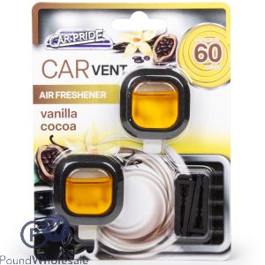 Car-pride Vanilla Cocoa Car Vent Air Freshener 4ml Twin Pack Cdu