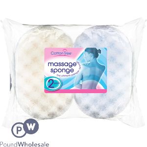 Cotton Tree Assorted Colour Massage Sponges 2 Pack
