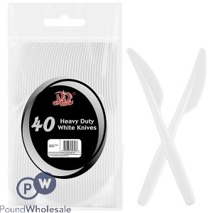 Deluxe Disposable Heavy Duty White Knives 40 Pack