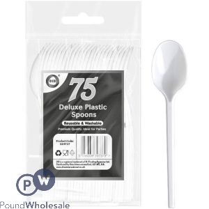 Did Deluxe White Reusable Plastic Spoons 75 Pack