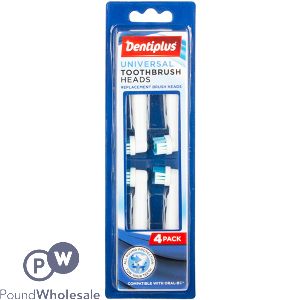 Dentiplus Universal Toothbrush Heads 4 Pack