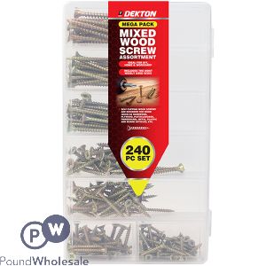 Dekton Mixed Wood Screw Assortment Mega Pack 240pc