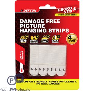 Dekton Gecko Stix Damage-Free Small Picture Hanging Strips 4 Pack
