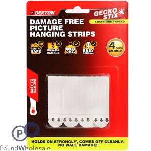 Dekton Gecko Stix Damage-Free Medium Picture Hanging Strips 4 Pack