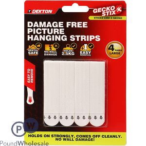 Dekton Gecko Stix Damage-free Large Picture Hanging Strips 4 Pack
