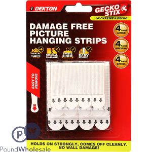 Dekton Gecko Stix Damage-Free Picture Hanging Strips Set 12pc