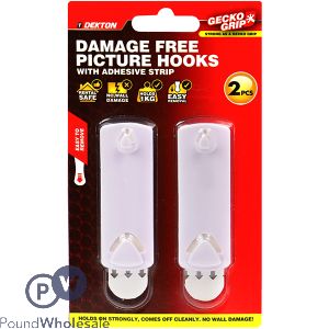 Dekton Gecko Grip Damage-Free Adhesive Picture Hooks 2pc